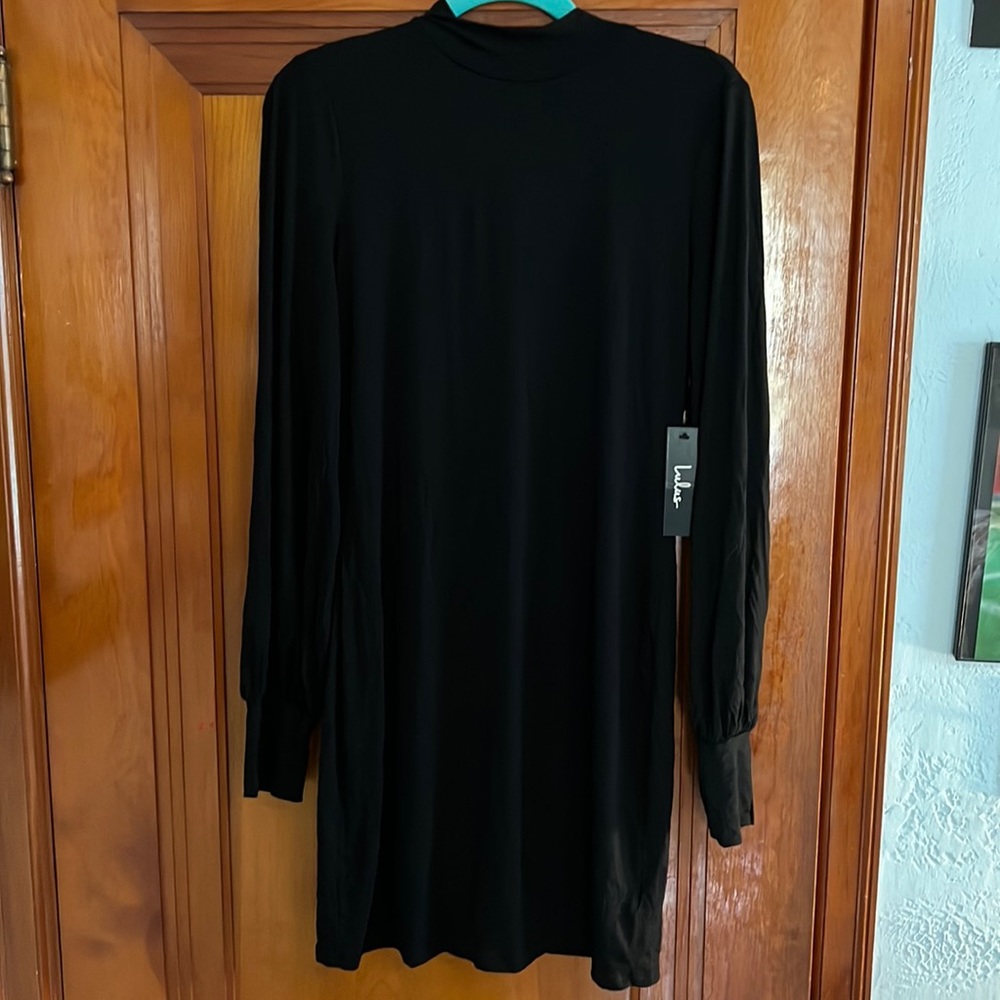 Lulus Black Long Sleeve High Neckline Dress